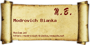 Modrovich Bianka névjegykártya